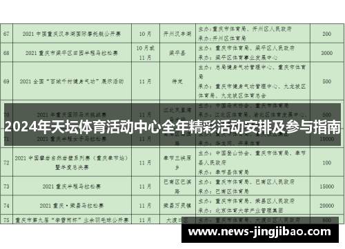 2024年天坛体育活动中心全年精彩活动安排及参与指南