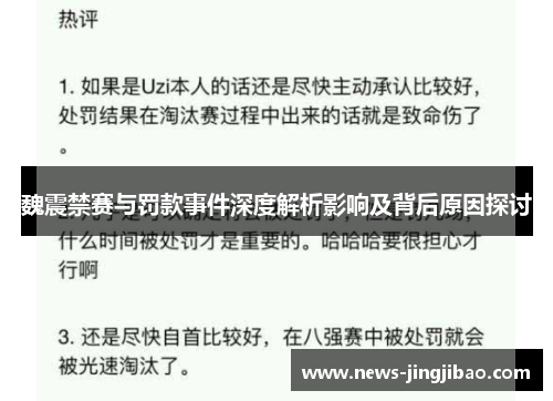魏震禁赛与罚款事件深度解析影响及背后原因探讨
