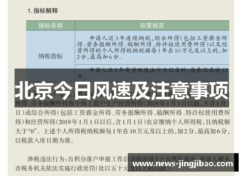 北京今日风速及注意事项