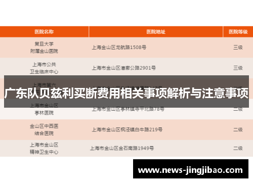 广东队贝兹利买断费用相关事项解析与注意事项