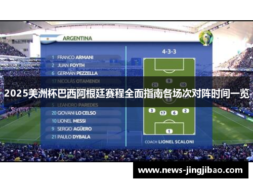 2025美洲杯巴西阿根廷赛程全面指南各场次对阵时间一览